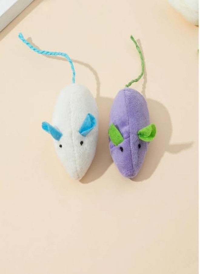 KittuPet 2 pcs Plush Mouse Cats Rattling Mice Amusement Toys Catnip Mice Toys Cat Mice Toys Kitten Stuffed Animal Toy Cat Catching Toy Sponge Ball Choose Color May Vary - Image 1